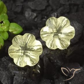 5.15 ctw Yellow Quartz Stones, Natural Quartz in Fantasy Carved Flower Shape for Sale