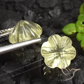 Quartz Gemstones in 9 x 9 mm (calibrated) Size for Sale, Quartz Stones in Lemon Yellow Color