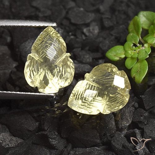 9.49 ct Yellow Quartz, 13.1 x 9.8 mm Carved From Brazil, Photo A