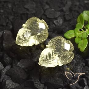 9.49 ctw Yellow Quartz Stones, Natural Quartz in Fantasy Carved Leaf Shape for Sale