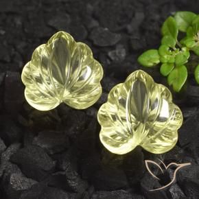 14.91 ctw Yellow Quartz Stones, Natural Quartz in Fantasy Carved Leaf Shape for Sale