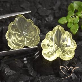 Quartz Gemstones in 14 x 14 mm (calibrated) Size for Sale, Quartz Stones in Light Yellow Color