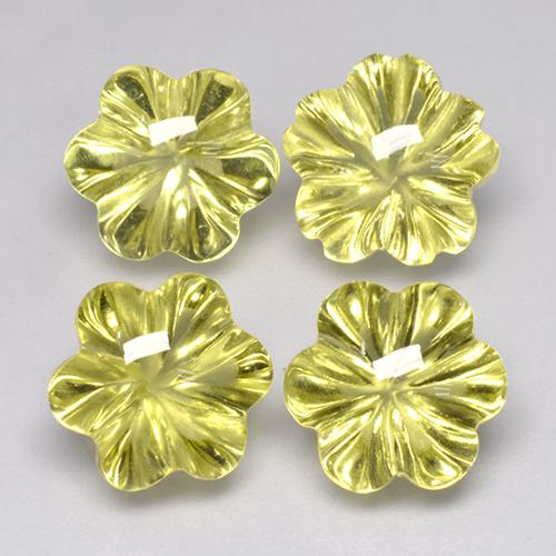 15.85 ctw Yellow Quartz Stones, Natural Quartz in Carved Flower Shape for Sale