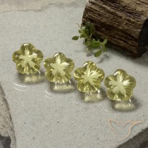20.16 ctw Yellow Quartz Stones, Natural Quartz in Fantasy Carved Flower Shape for Sale