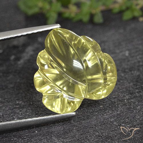 6.61ct Natural Medium Yellow Quartz, Flower Cut, Transparent