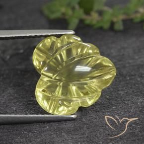 6.61 ct Yellow Quartz Stone, Natural Quartz in Fantasy Carved Leaf Shape for Sale
