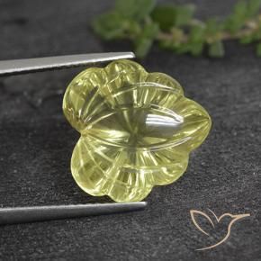7.99 ct Yellow Quartz Stone, Natural Quartz in Fantasy Carved Leaf Shape for Sale