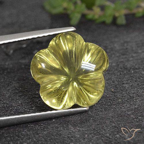 8.05ct Natural Medium Yellow Quartz, Flower Cut, Transparent