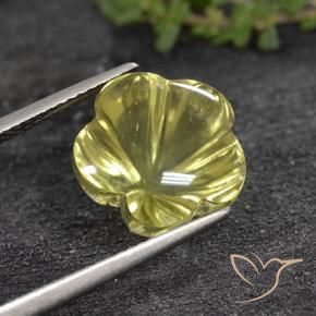 8.05 ct Yellow Quartz Stone, Natural Quartz in Fantasy Carved Flower Shape for Sale