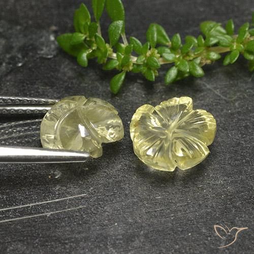 Quartz Gemstones in 9 x 9 mm (calibrated) Size for Sale, Quartz Stones in Pale Yellow Color