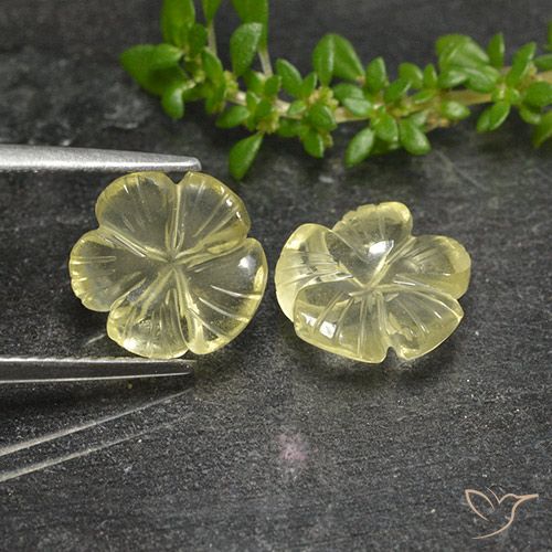 3.99 ct Yellow Quartz, 9.4 x 9.2 mm Carved From Brazil, Photo A