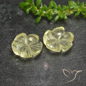 3.99 ctw Yellow Quartz Stones, Natural Quartz in Fantasy Carved Flower Shape for Sale