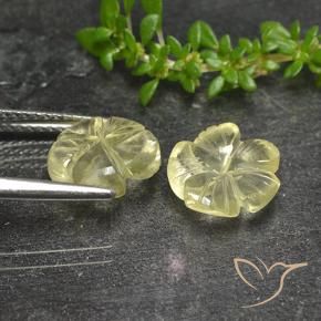 Quartz Gemstones in 9 x 9 mm (calibrated) Size for Sale, Quartz Stones in Pale Yellow Color
