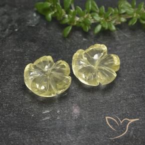 3.87 ctw Yellow Quartz Stones, Natural Quartz in Fantasy Carved Flower Shape for Sale