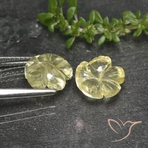Quartz Gemstones in 8.6 x 8.5 mm Size for Sale, Quartz Stones in Pale Yellow Color