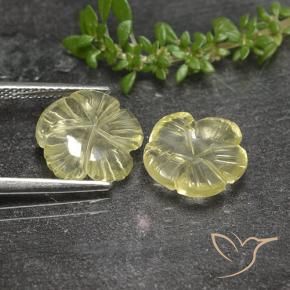 Quartz Gemstones in 11 x 11 mm (calibrated) Size for Sale, Quartz Stones in Pale Yellow Color