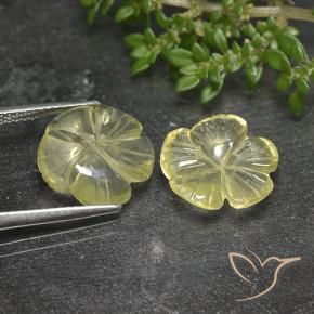 Quartz Gemstones in 12.8 x 12.4 mm Size for Sale, Quartz Stones in Medium-Light Yellow Color
