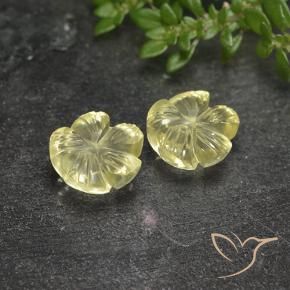 3.99 ctw Yellow Quartz Stones, Natural Quartz in Fantasy Carved Flower Shape for Sale