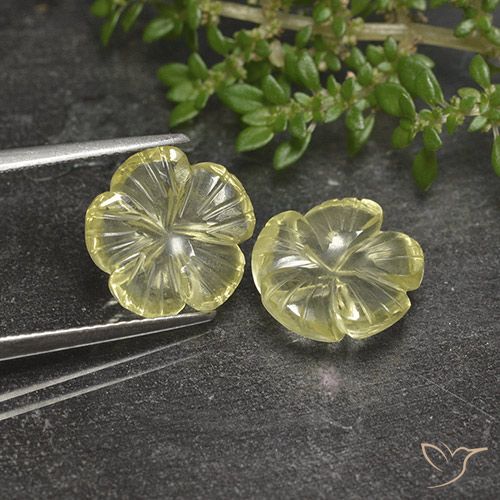 6.48 ct Yellow Quartz, 11.6 x 11.5 mm Carved From Brazil, Photo A