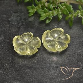 6.48 ctw Yellow Quartz Stones, Natural Quartz in Fantasy Carved Flower Shape for Sale