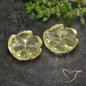 11.79 ctw Yellow Quartz Stones, Natural Quartz in Fantasy Carved Flower Shape for Sale