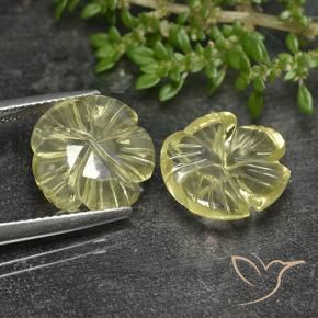 Quartz Gemstones in 13 x 13 mm (calibrated) Size for Sale, Quartz Stones in Pale Cream Yellow Color