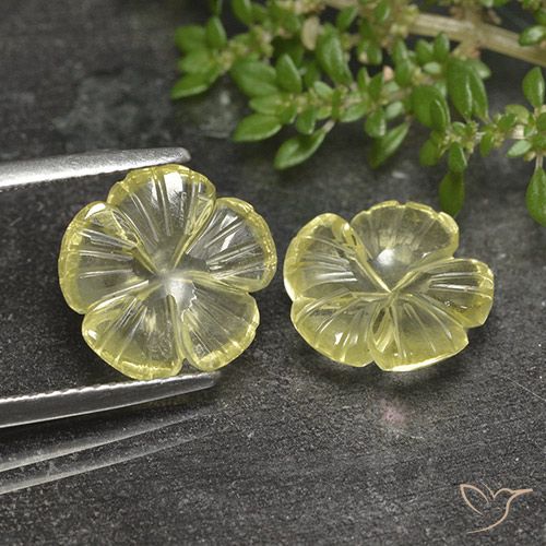 6.24 ct Yellow Quartz, 11.9 x 11.8 mm Carved From Brazil, Photo A