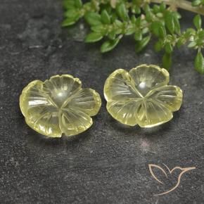 6.24 ctw Yellow Quartz Stones, Natural Quartz in Fantasy Carved Flower Shape for Sale