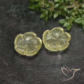 5.03 ctw Yellow Quartz Stones, Natural Quartz in Fantasy Carved Flower Shape for Sale