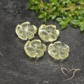 5.77 ctw Yellow Quartz Stones, Natural Quartz in Fantasy Carved Flower Shape for Sale
