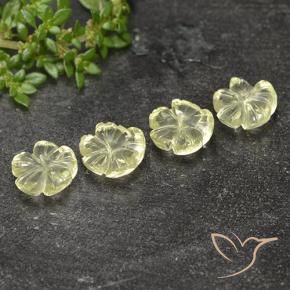 Quartz Gemstones in 8 x 8 mm (calibrated) Size for Sale, Quartz Stones in Light Greenish Yellow Color