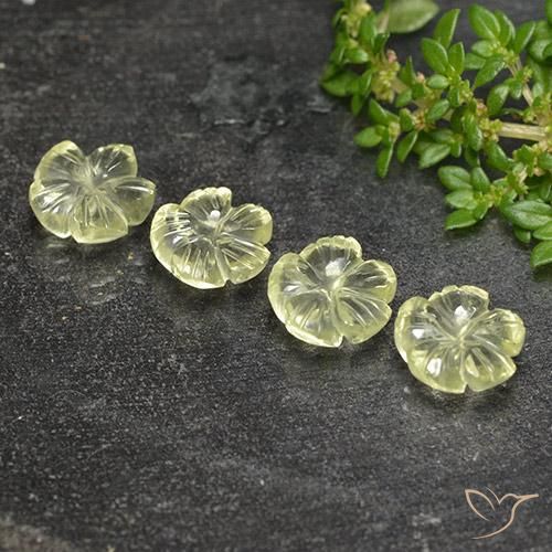 6.88ctw Natural Light Yellow Quartz, Flower Cut, Transparent