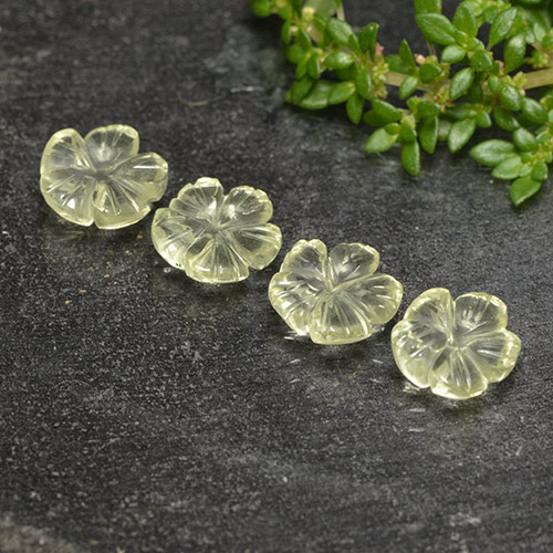 Light Yellow Quartz Gem - 1.2ct Fantasy Carved Flower (ID: 496655)