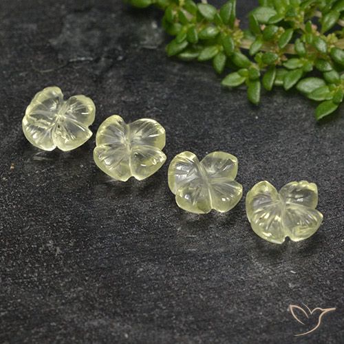 3.60ctw Natural Light Yellow Quartz, Flower Cut, Transparent
