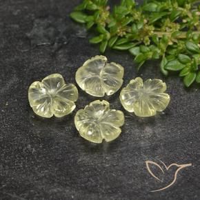 5.16 ctw Yellow Quartz Stones, Natural Quartz in Fantasy Carved Flower Shape for Sale