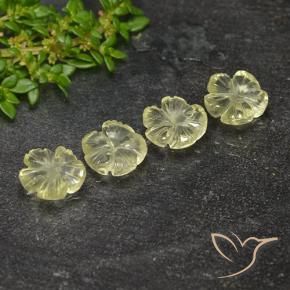 Quartz Gemstones in 8 x 8 mm (calibrated) Size for Sale, Quartz Stones in Light Greenish Yellow Color