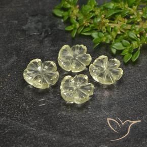 5.18 ctw Yellow Quartz Stones, Natural Quartz in Fantasy Carved Flower Shape for Sale