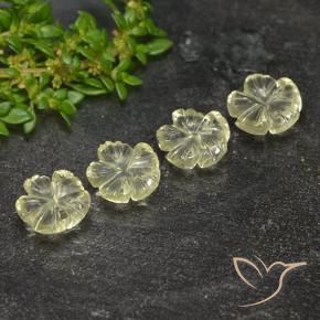 Quartz Gemstones in 8 x 8 mm (calibrated) Size for Sale, Quartz Stones in Light Yellow Color