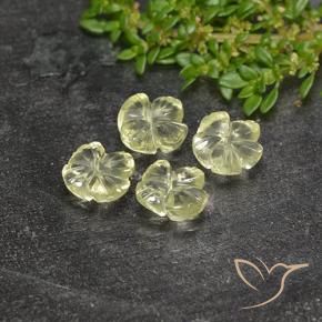 5.24 ctw Yellow Quartz Stones, Natural Quartz in Fantasy Carved Flower Shape for Sale