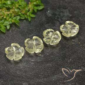 Quartz Gemstones in 8 x 8 mm (calibrated) Size for Sale, Quartz Stones in Light Greenish Yellow Color