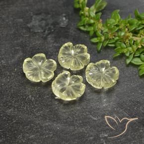 6.39 ctw Yellow Quartz Stones, Natural Quartz in Fantasy Carved Flower Shape for Sale