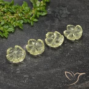 Quartz Gemstones in 8.6 x 8.5 mm Size for Sale, Quartz Stones in Light Greenish Yellow Color