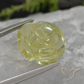 11.38 ct Yellow Quartz Stone, Natural Quartz in Fantasy Carved Flower Shape for Sale