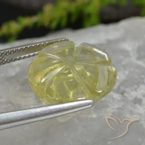 Quartz Gemstone in 15 x 15 mm (calibrated) Size for Sale, Quartz Stone in Light Pineapple Yellow Color