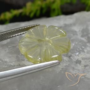 Quartz Gemstone in 15 x 15 mm (calibrated) Size for Sale, Quartz Stone in Light Pineapple Yellow Color