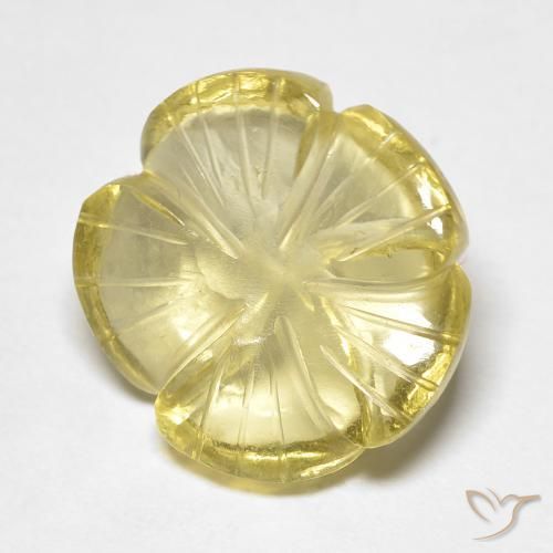 8.15ct Natural Medium Yellow Quartz, Flower Cut, Transparent