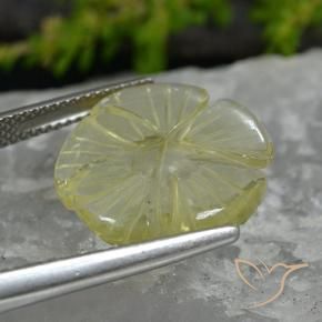 Quartz Gemstone in 17 x 16.8 mm Size for Sale, Quartz Stone in Lemon Yellow Color
