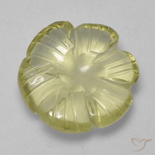 6.27ct Natural Medium-Light Yellow Quartz, Flower Cut, Transparent