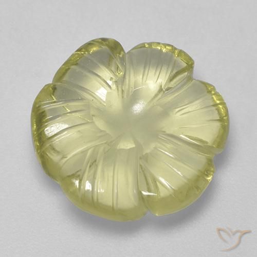 6.27 ct Yellow Quartz Stone, Natural Quartz in Fantasy Carved Flower Shape for Sale