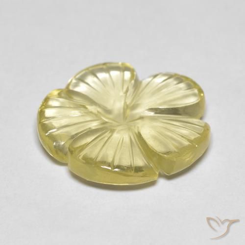 Quartz Gemstone in 15 x 15 mm (calibrated) Size for Sale, Quartz Stone in Medium Light-Yellow Color